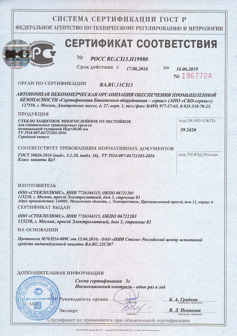 Сертификация бронированных окон программного обеспечения сертификация