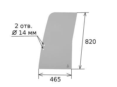 Стекло двери, верхнее, переднее, сдвижное CATERPILLAR (CAT) 320D, 321D, 323D, 324D (300 D SERIES)  схема измерения