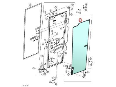 Стекло двери правое/левое JOHN DEERE 770G, 772G  иллюстрация из каталога