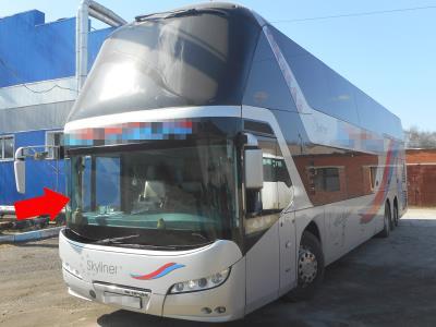 лобовое стекло, нижнее NEOPLAN SKYLINER (2012 г.в.) на технике лобовое стекло, нижнее NEOPLAN SKYLINER (2012 г.в.) на технике