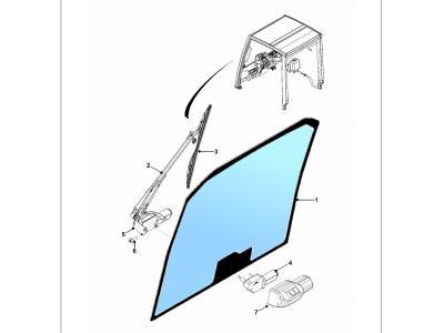 Переднее стекло кабины JUNGHEINRICH вилочный погрузчик DFG/TFG 425/430/435  иллюстрация из каталога