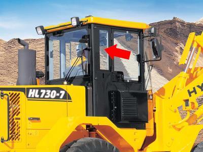 Правое боковое стекло кабины (за дверью) HYUNDAI HL730-7, HL740-7 фронтальный погрузчик на технике 