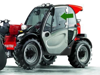 Открывающееся стекло двери MANITOU MT 625 телескопический погрузчик на технике Открывающееся стекло двери MANITOU MT 625 телескопический погрузчик на технике