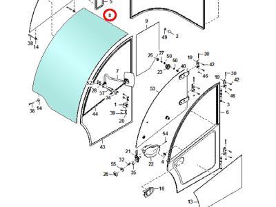 лобовое стекло BOBCAT TL360, TL470 Телескопический погрузчик  иллюстрация из каталога