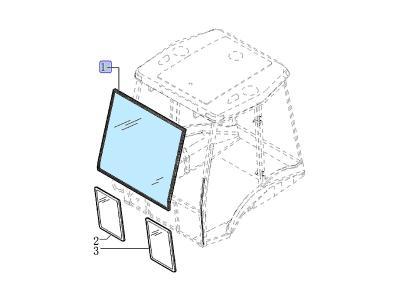 Лобовое стекло CASE 580ST, 580T  иллюстрация из каталога