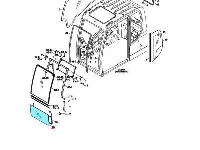 лобовое стекло, нижнее HYUNDAI экскаваторы 9-й серии  иллюстрация из каталога