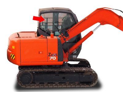 Правое боковое стекло кабины HITACHI ZX 70, ZX 75 на технике 