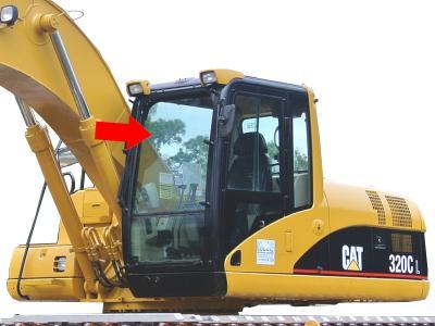 Верхнее лобовое стекло CATERPILLAR (CAT) 325C, 330C, 345C (300 C SERIES) на технике 