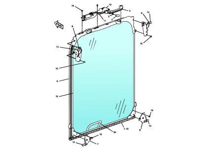 Верхнее лобовое стекло CATERPILLAR (CAT) 320D, 321D, 323D, 324D (300 D SERIES)  иллюстрация из каталога