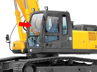 Верхнее лобовое стекло HYUNDAI R210LC-7, R250LC-7, R290LC-7 на технике 