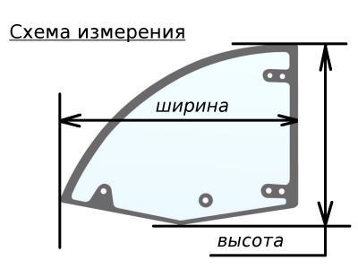 Стекло двери, верхнее JLG 3508PS, 3509PS  схема измерения