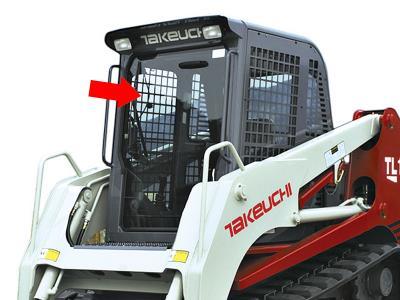 Стекло двери TAKEUCHI TL130, TL140, TL150 на технике 