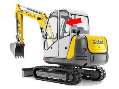 Левое боковое стекло кабины WACKER NEUSON 2503, 3503 экскаватор на технике 